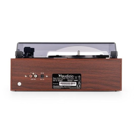 Tocadiscos Audizio Reno-WD Bluetooth Madera 3 Velocidades Altavoces Integrados