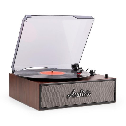 Tocadiscos Audizio Reno-WD Bluetooth Madera 3 Velocidades Altavoces Integrados