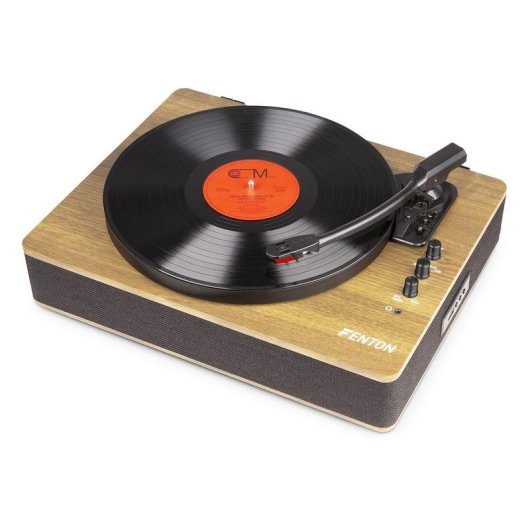 Tocadiscos Fenton RP162LW Bluetooth USB 3 Velocidades Grabador MP3