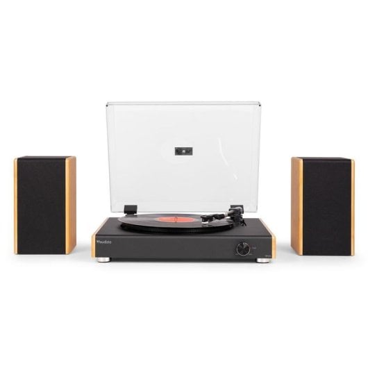 Tocadiscos Audizio RP335BB 80W RMS Bluetooth 5.3 USB MP3 madera bambú