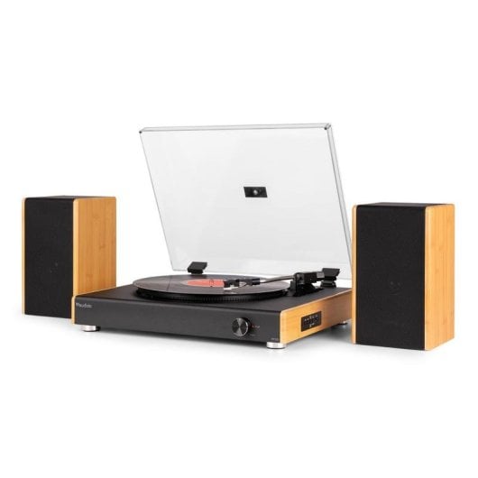 Tocadiscos Audizio RP335BB 80W RMS Bluetooth 5.3 USB MP3 madera bambú