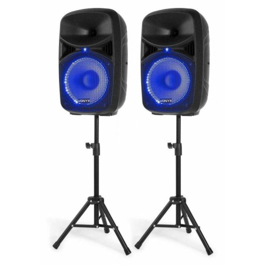 Sistema de sonido activo Vonyx VPS102A 600W Bluetooth USB SD Micrófono LED