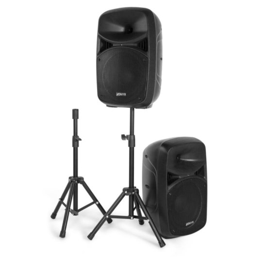 Sistema de sonido activo Vonyx VPS102A 600W Bluetooth USB SD Micrófono LED