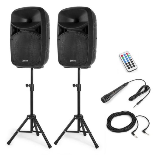 Sistema de sonido activo Vonyx VPS102A 600W Bluetooth USB SD Micrófono LED