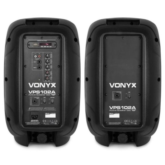 Sistema de sonido activo Vonyx VPS102A 600W Bluetooth USB SD Micrófono LED
