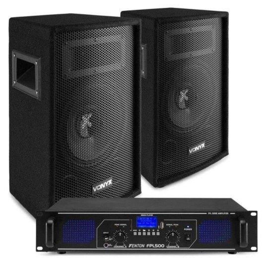 Sistema sonido Vonyx SL8 500W RMS Bluetooth Amplificador Fenton FPL500
