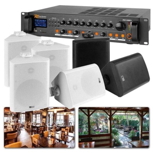 Sistema sonido Power Dynamics 100V 90W 2 zonas Bluetooth FM auxiliar