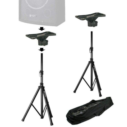 Soportes para altavoces Vonyx con estantes ajustables y bolsa transporte