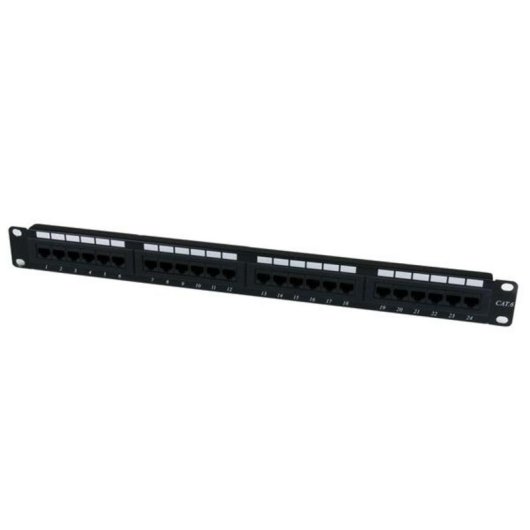 Panel de Parcheo StarTech C6PANEL24 24 Ports Cat6 110 Rack 1U