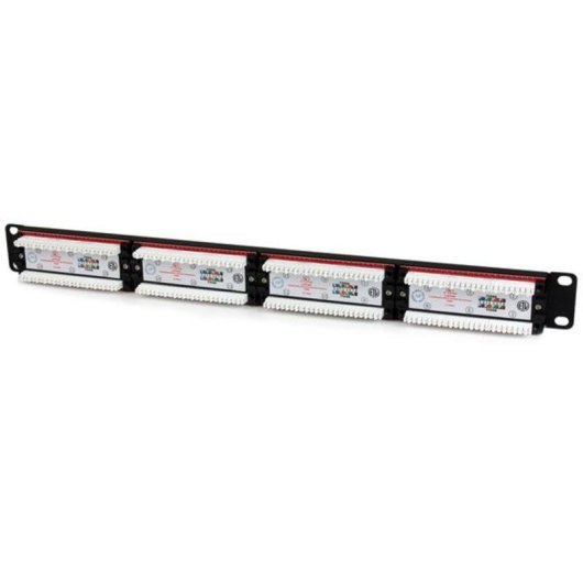 Panel de Parcheo StarTech C6PANEL24 24 Ports Cat6 110 Rack 1U