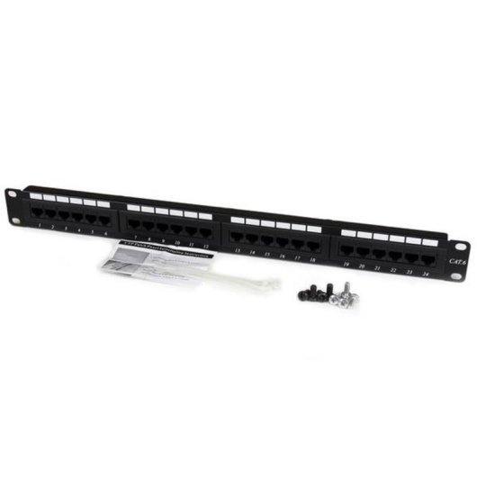 Panel de Parcheo StarTech C6PANEL24 24 Ports Cat6 110 Rack 1U
