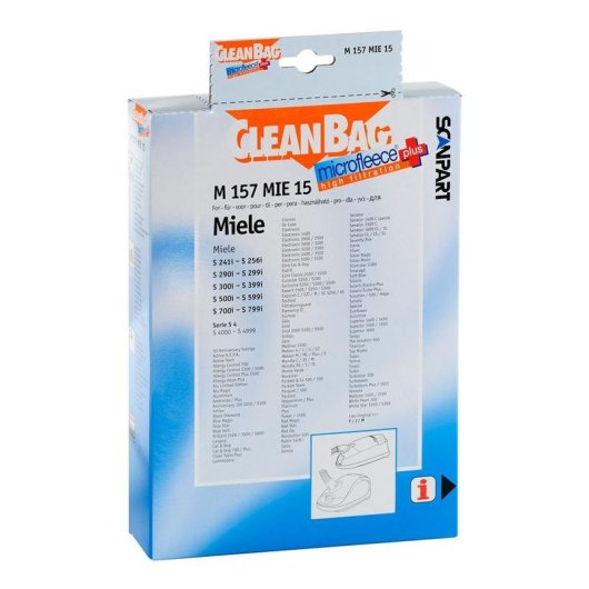 Bolsas aspirateur Miele Cleanbag M 157 MIE 15 pack 4 unités