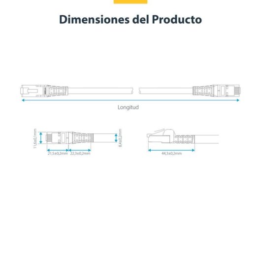 Cabo de Rede StarTech Cat8 5m Branco Snagless S/FTP 25G/40G PoE++ 100W
