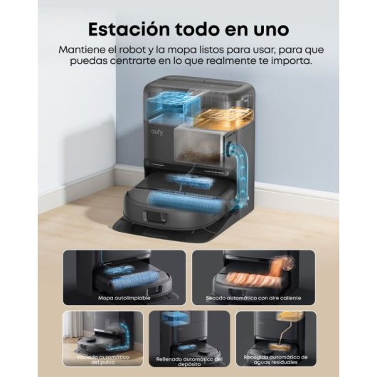Robot aspirador Eufy Omni C28 con estación sin mantenimiento 15.000 Pa iPath 2.0