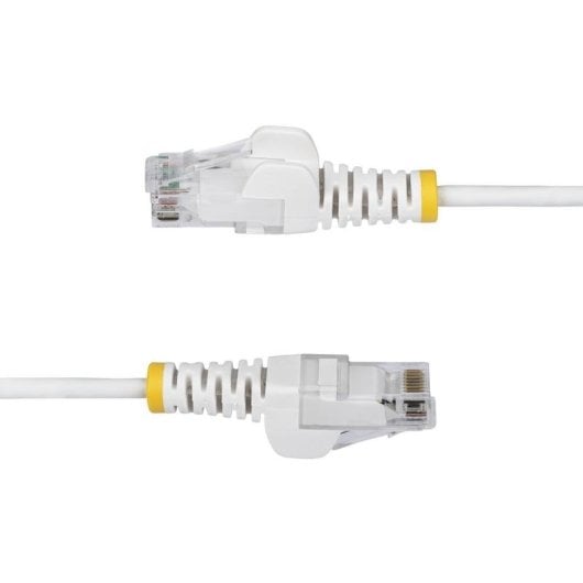Cable de Red Ethernet CAT6 Delgado StarTech 50cm Blanco Sin Enganches PoE 100W