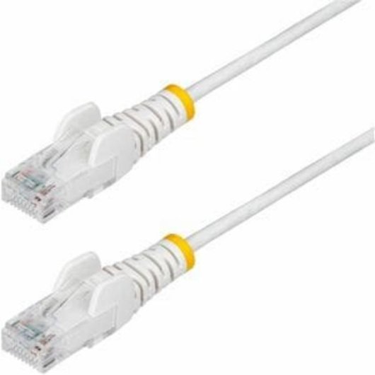 Cable de Red Ethernet CAT6 Delgado StarTech 50cm Blanco Sin Enganches PoE 100W