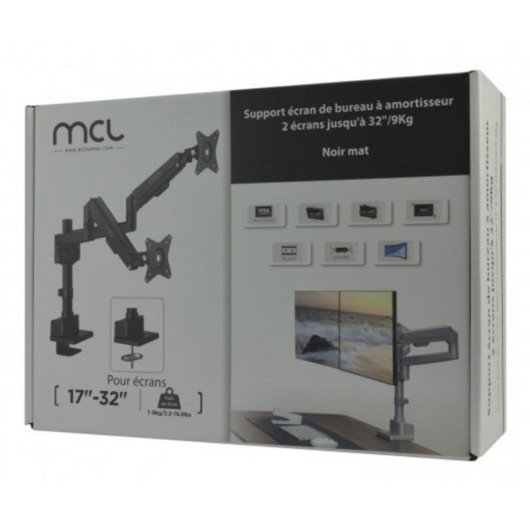 MCL MS3A99ASBA2E3209N Support Moniteur Bureau 17 à 32" VESA 75x75 à 100x100 Max 18Kg