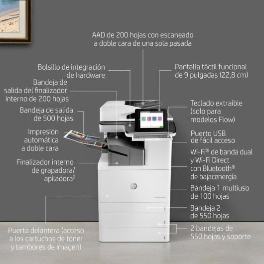 Multifonction HP M776zs Laser Couleur WiFi Ethernet Fax Recto Verso A3 Écran Tactile