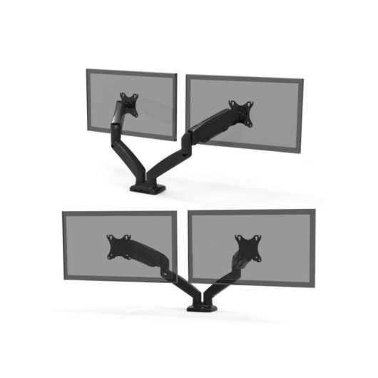 Port Designs 901105 Soporte Monitor Mesa 2 Pantallas 17 a 32" VESA 75x75 a 100x100 Max 8Kg