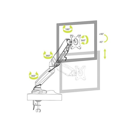 Port Designs 901104 Soporte Monitor Abrazadera Mesa 17 a 32" VESA 75x75 a 100x100 Max 9Kg