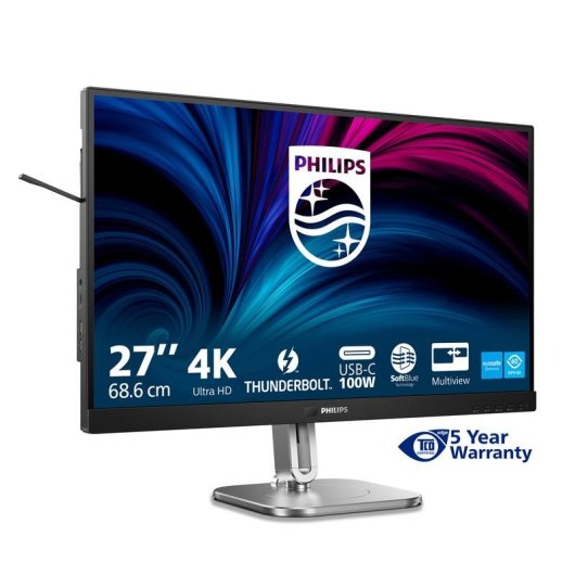 Monitor Philips 6000 Series 27B2U6903 27" UltraHD 4K 60Hz IPS Thunderbolt Höhenverstellbar