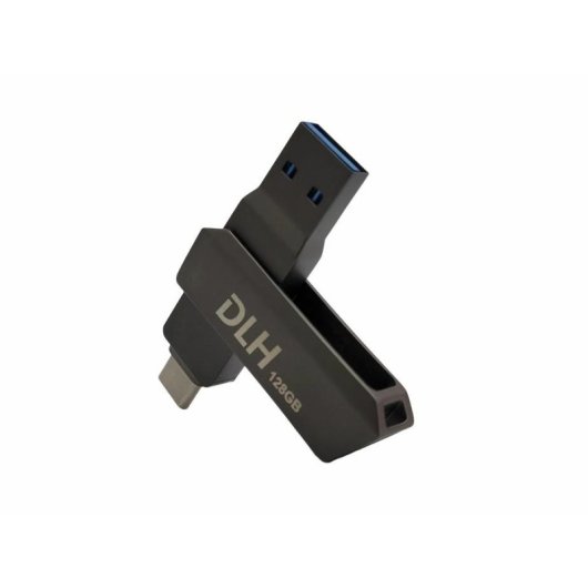 Clé USB DLH DY-KU4972 128 Go USB Type-A et Type-C Gris Métal