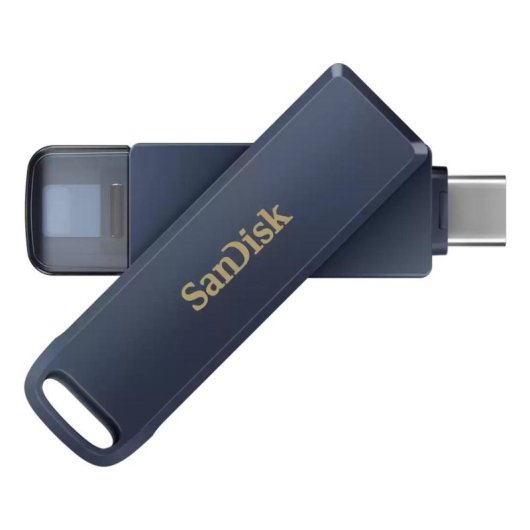 Unidad flash USB SanDisk iXpand 128 GB USB Type-C / Lightning azul
