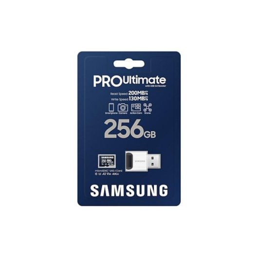 Carte microSD Samsung MB-MY256SB PRO Ultimate 256 Go UHS-I 200 Mo/s