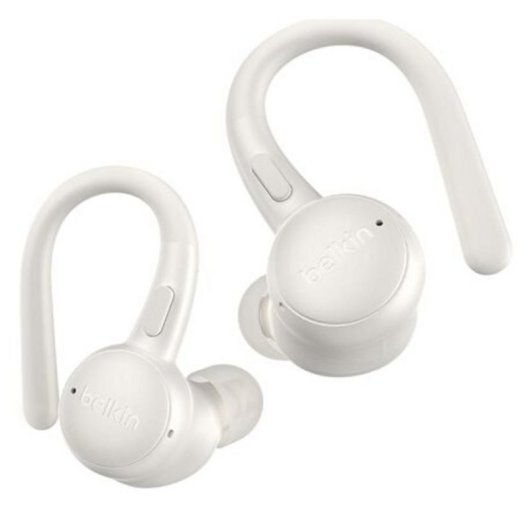 Auriculares Belkin SoundForm ActiveFit inalámbricos y con cable Bluetooth, cancelación activa de ruido, IP54, blancos