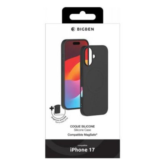 Funda para móvil Big Ben COVSILIMAGIP17B silicona microfibra negra compatible iPhone 17