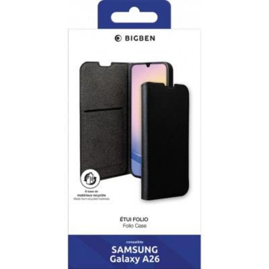 Funda para móvil BIG BEN FOLIOGA26 capa folio plástico preto com suporte para Galaxy A26 5G