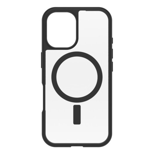 Coque pour mobile OtterBox React Series Polycarbonate Transparent Noir pour iPhone 16 Protection renforcée
