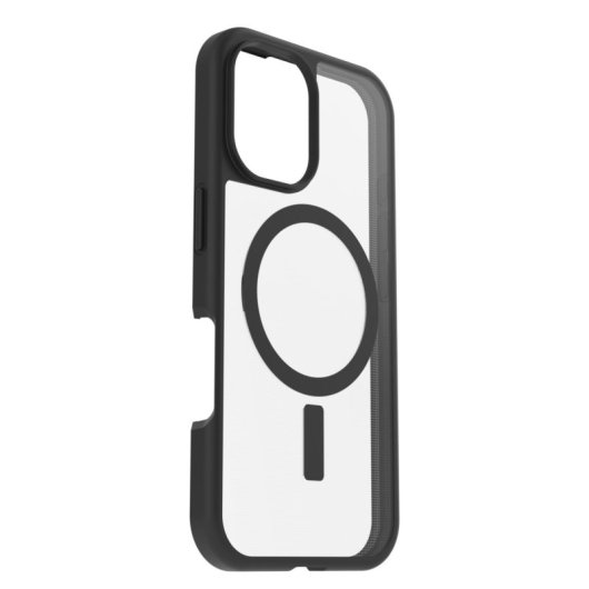 Coque pour mobile OtterBox React Series Polycarbonate Transparent Noir pour iPhone 16 Protection renforcée