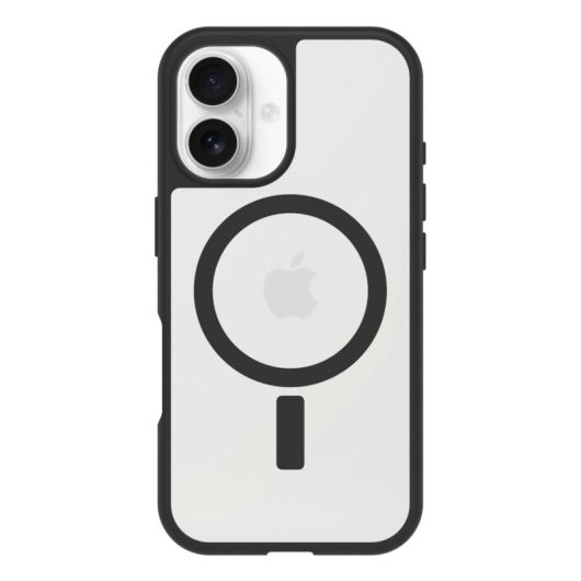 Coque pour mobile OtterBox React Series Polycarbonate Transparent Noir pour iPhone 16 Protection renforcée