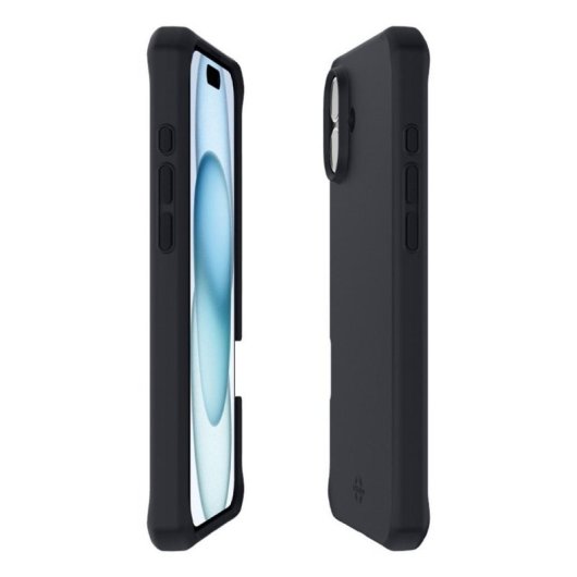 Funda para móvil Mobilis 066074 Cover Polímero Negro Antibacteriana para iPhone 16