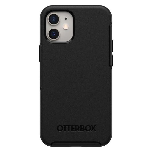 Funda para móvil OtterBox Symmetry Cover Policarbonato Negra Antimicrobiana para iPhone 12/12 Pro