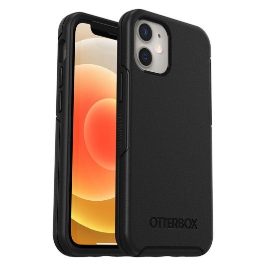 Funda para móvil OtterBox Symmetry Cover Policarbonato Negra Antimicrobiana para iPhone 12/12 Pro