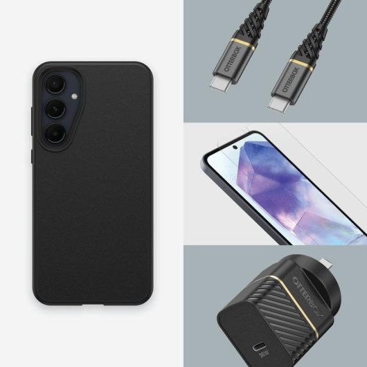 Funda para móvil OtterBox React Cover Policarbonato Negra para Galaxy A55 5G