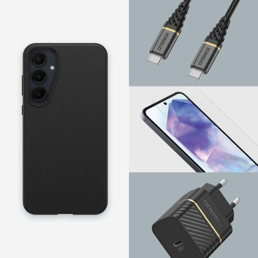 Funda para móvil OtterBox React Cover Policarbonato Negra para Galaxy A55 5G