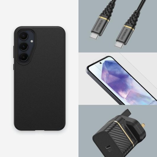 Funda para móvil OtterBox React Cover Policarbonato Negra para Galaxy A55 5G