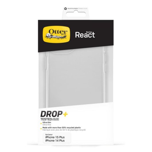 Funda para móvil OtterBox React Series Cover Policarbonato Trasparente per iPhone 15 Plus