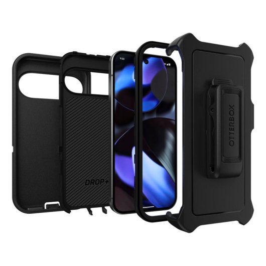 Funda para móvil OtterBox Defender Series Policarbonato Negra con clip para Pixel 9 y Pixel 9 Pro