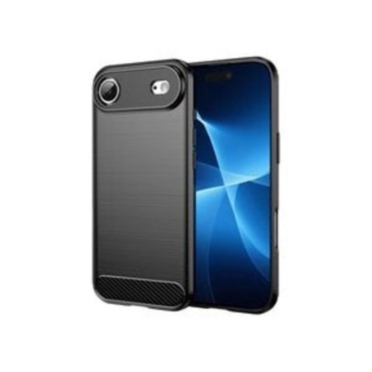 Funda DLH DY-PS5420 Silicone Noire Motif Fibre de Carbone pour iPhone Air