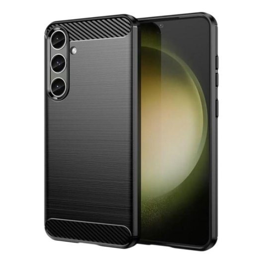 Funda para móvil DLH DY-PS5429 Cover Silicona Negra Carbono para Galaxy S25 FE