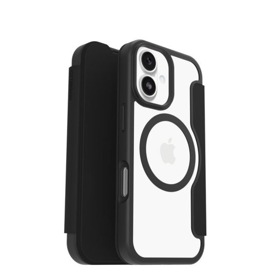 Funda para móvil OtterBox React Folio MagSafe Transparente Negra para iPhone 17