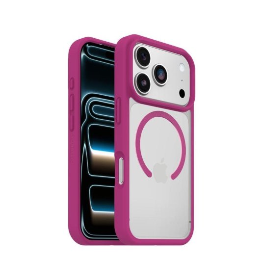 Funda para móvil OtterBox React MagSafe Cover plastique rose transparent pour iPhone 17 Pro