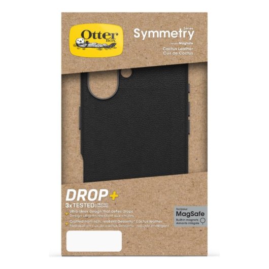 Funda para móvil OtterBox Symmetry Series Cactus Leather Cover Negro para iPhone 16