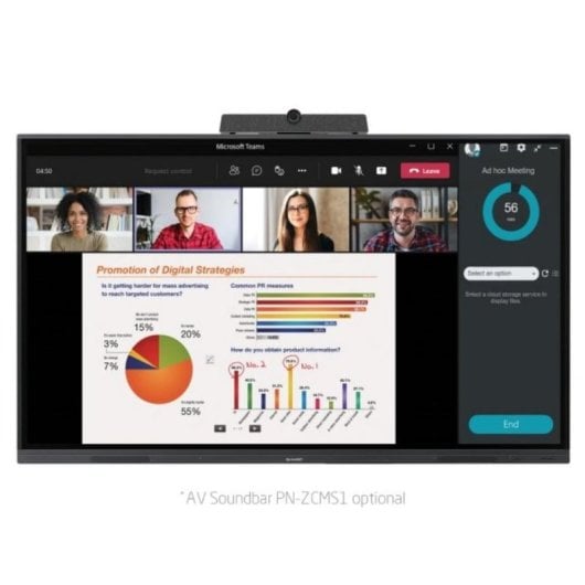 Pizarra Interactiva Sharp PN-L752B 75" 4K Ultra HD Android Multi-touch