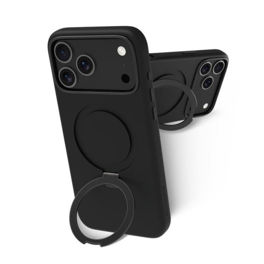 Funda para móvil dbramante1928 Roskilde MS Kick ICON Cover negra con soporte para iPhone 17 Pro Max
