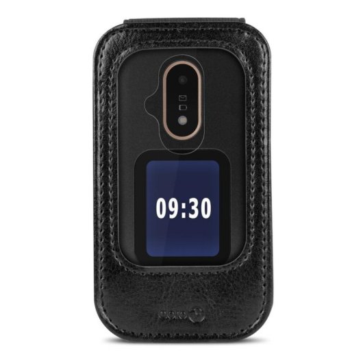 Funda para móvil Doro 7988 Piel Negra para modelos 6040 6060 6820 6880 7030 7080